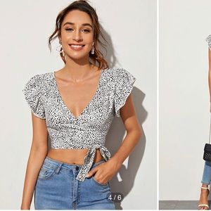 Flutter Sleeve Wrap Top